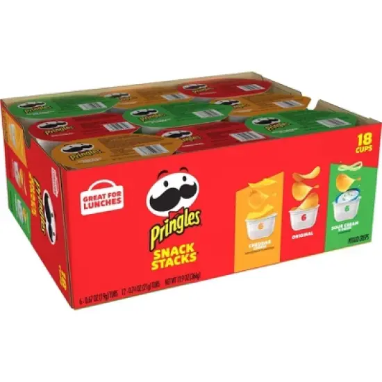 Pringles Snack Stacks Variety Pack Potato Crisps Chips - 12.9oz/18ct image {7}
