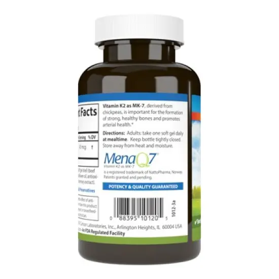 Carlson - Vitamin K2 as MK-7 (Menaquinone), 45 mcg, Bone Support, 180 Softgels image {1}