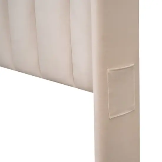 Velvet Upholstered Platform Bed, Storage Bed with a Big Drawer-ModernLuxe image {9}