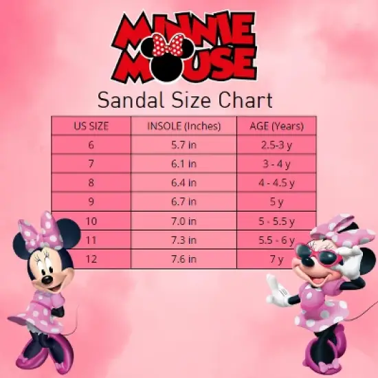 Disney Minnie Mouse Toddler Girls Hook and Loop Sandals image {6}