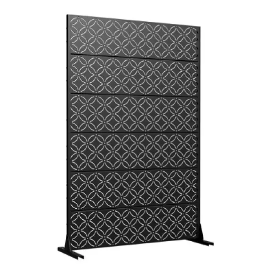 72" H&times;47"W Dovelina Black Metal Planter Box with Trellis Privacy Screen for Caf&eacute; Patio,Garden & Balconies image {3}