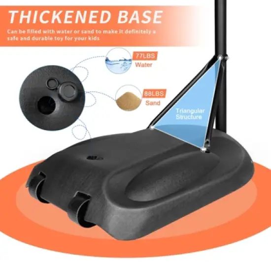 Dexmalle  32'' Backboard In/outdoor Adjustable Height Basketball Hoop System image {4}