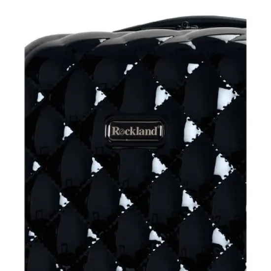 Rockland Quilt 3pc Hardside Polycarbonate Luggage Set - Black image {4}