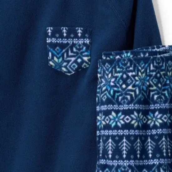 Lands' End Kids Long Sleeve Pocket Fleece Pajama Set image {1}