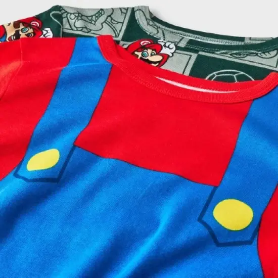 Boys' Super Mario Kart Uniform Snug Fit 4pc Pajama Set - Blue image {2}
