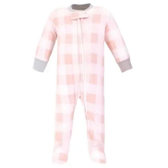 Hudson Baby Infant Girl Fleece Zipper Sleep and Play 2pk, Gray Pink Snowflake image {1}