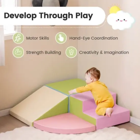 Costway Climb and Crawl Foam Block Play Set for Children Development Indoor Active Play image {7}