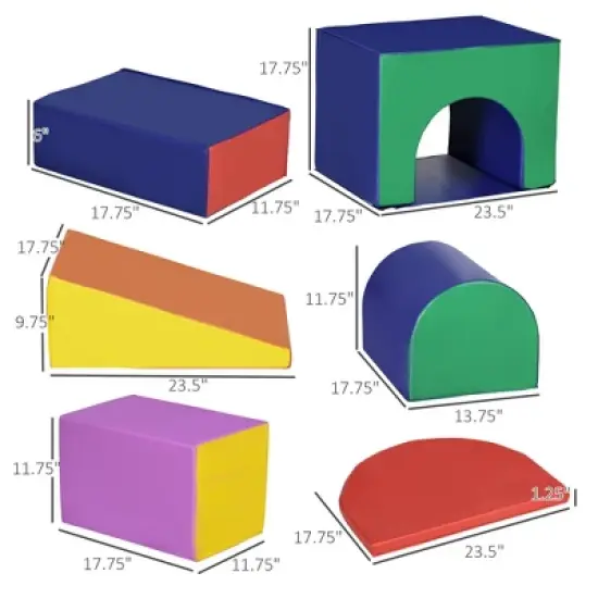 TopComfy Baby and Toddler Learning Toy 7 Piece Soft Foam Climbing Set for Creative Play and Exploration for Playroom, Multicolor, 70.8"*52.8"*17.8" image {2}