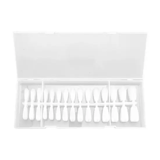 Unique Bargains Women's Medium Long Trapezoid Fake Nails Clear 1 Set image {5}