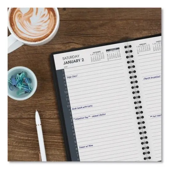 Daily Appointment Book with 30-Minute Appointments, 8 x 5, Black Cover, 12-Month (Jan to Dec): 2026 image {5}