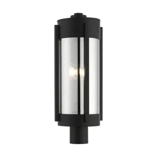 Livex Lighting Sheridan 3 - Light Post Light in  Black/Brushed Nickel image {5}