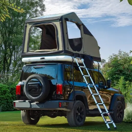 Erommy Rooftop Tent Hard Shell Truck Bed Tent for Camping, Waterproof SUV Tent with Air Mattress, All-Weather Car Tent for 2 Person image {2}