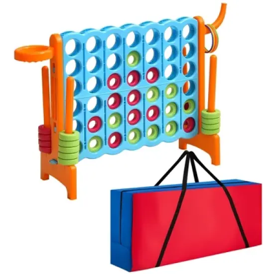 Costway Giant 4 in A Row Jumbo 4-to-Score Game Set W/Storage Carrying Bag for Kids Adult image {10}