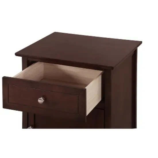 Passion Furniture Lzzy 1-Drawer Nightstand (25 in. H x 15 in. W x 19 in. D) image {2}