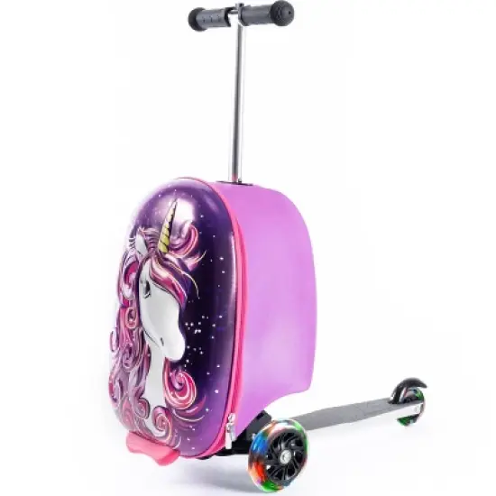 Kiddietotes Kids' Hardside Carry On Suitcase Scooter image {18}
