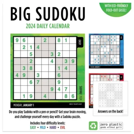 TF Publishing 2024 Daily Desktop Calendar 5.25"x5.25" Sudoku Puzzles image {5}