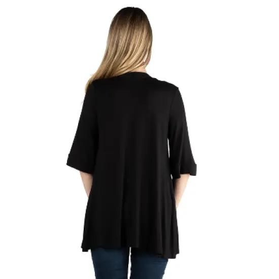24seven Comfort Apparel Women's Maternity Open Front Cardigan image {2}
