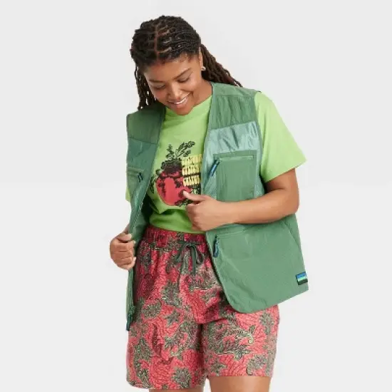 Houston White Adult Ripstop Vest - Green image {4}