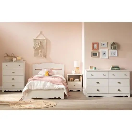 Lyara 1 Drawer Nightstand White Wash - South Shore image {2}