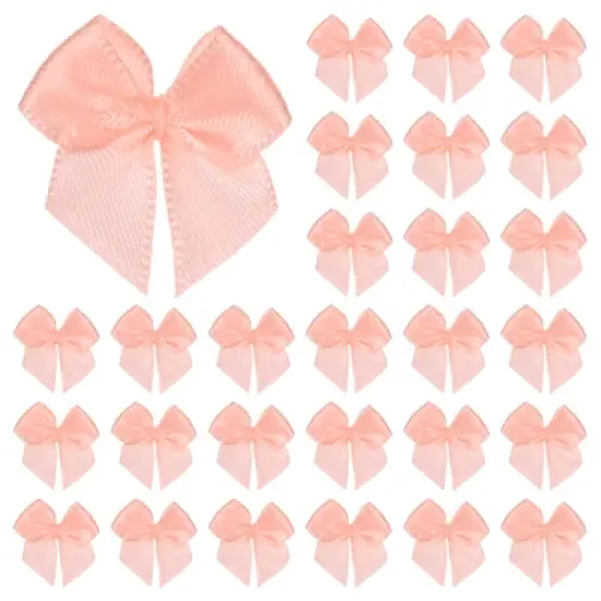 Unique Bargains Polyester Craft Satin Decorative Ribbon Bow 1x1 Inch 50 Pcs image {15}