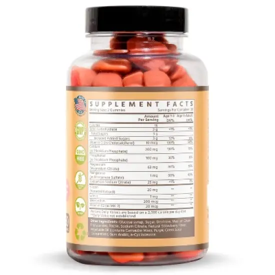 TruHeight Kids Bone Growth Gummies (Strawberry, Ages 2+) All Natural Kids & Toddler Vitamins - Vitamin D, Calcium, K2, Magnesium Multivitamin, Vegan image {7}