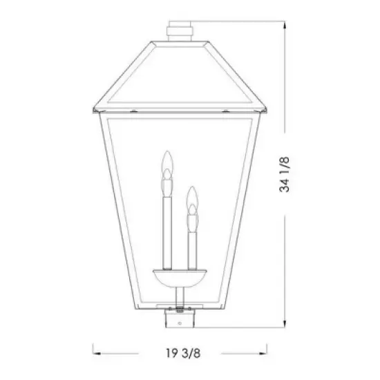 Talbot Outdoor Pendant Light - Black Iron, 4 Bulbs, Dimmable, Wet Rated, 19.5" x 33.75" image {3}