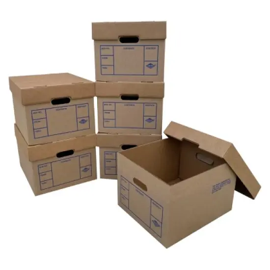 UBMOVE File Moving Boxes 200# Strength, Small, 15 x 12 x 10 Inches, 6 Pack image {4}