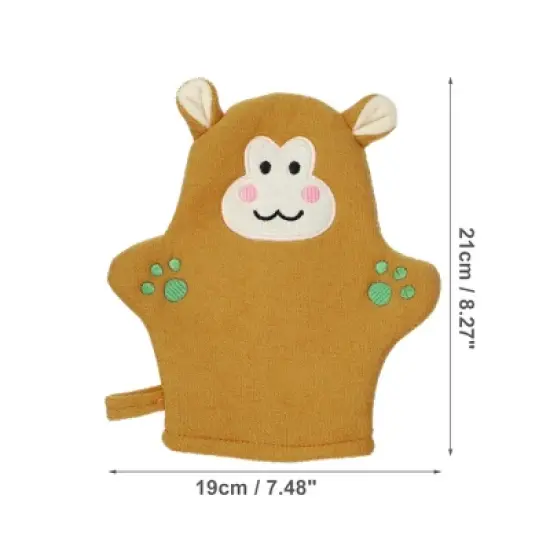 Unique Bargains Bathroom Cartoon Durable Bath Brush 8.27"x7.48" Brown 1 Pc image {3}