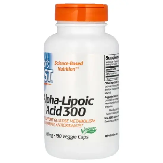 Doctor's Best Alpha-Lipoic Acid 300, 300 mg, 180 Veggie Caps image {2}