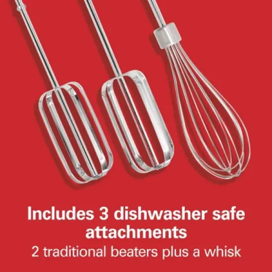 Hamilton Beach 6 Speed Hand Mixer Snap-On Case White 62629: Handheld Mixer for Kitchen, 275W, Dishwasher-Safe Parts image {2}