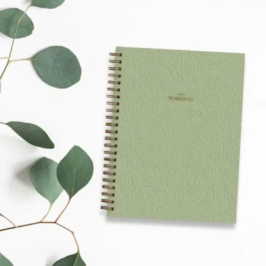 Morris & Co. by Blue Sky 5.875"x8.625" 2026&nbsp;Weekly/Monthly Wirebound Planner Hardcover Debossed Brer Rabbit Green image {1}