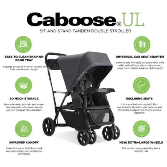 Joovy Caboose UL Sit And Stand Double Stroller, image {1}