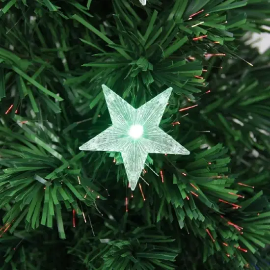 Northlight 3' Prelit Artificial Christmas Tree Color Changing Fiber Optic LED image {1}
