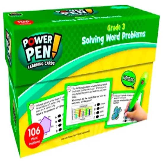 Teacher Created Resources Power Pen Learning Cards: Solving Word Problems, Grade 3 image {1}