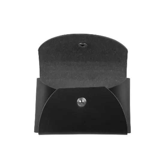 JAM Paper Italian Leather Business Card Holder Case with Round Flap Black 2233317456 image {1}