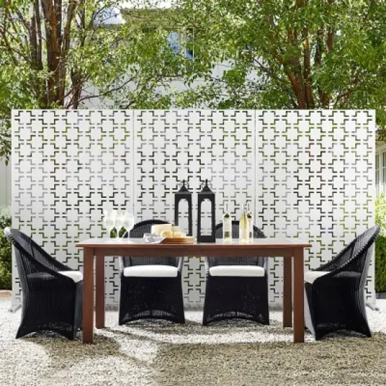 PexFix 72 in. x 47 in. Outdoor Metal Privacy Screen Garden Fence in Square Pattern in White image {1}