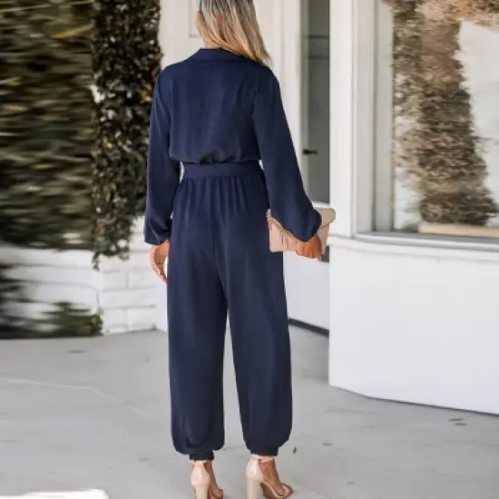 Women's Belted Jogger Jumpsuits - Cupshe image {3}
