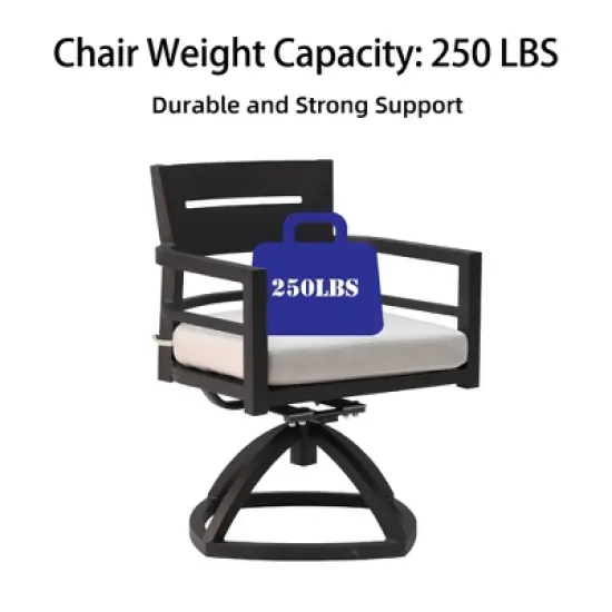 Christopher Knight Home Olivia Modern Aluminum Stable Base Swivel Chairs with Removable Sunbrella Cushions ( Set of 2) image {8}