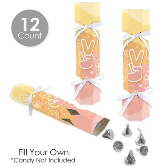 Big Dot of Happiness Stay Groovy - No Snap Boho Hippie Party Table Favors - DIY Cracker Boxes - Set of 12 image {2}