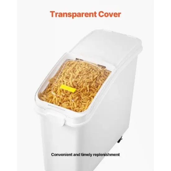 VEVOR Rice Storage Container, 21Gallon/80L Capacity Large Dog Food Dispenser Bin, Kitchen Ingredient Grain Cereal Flour Bin, 1 Pack, White image {3}