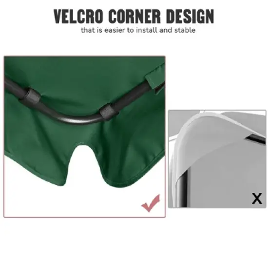 Yescom Replacement Swing Canopy UV30+ 180gsm Porch Top Cover Seat Patio Outdoor Green image {3}