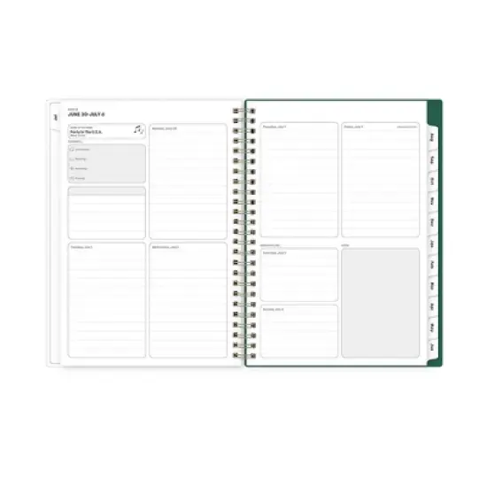Blue Sky 5.875"x8.625" 2025-2026 Weekly/Monthly Wirebound Planner Smooth Frosted Sammie Green image {4}