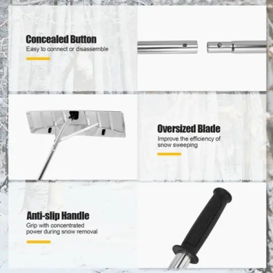 Costway 20FT Snow Roof Rake Reinforced Aluminum Snow Removal Tool for Roof image {7}