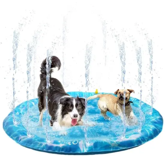 Allforpaws Non-Slip Splash Pad for Kids and Dog, Sprinkler Fun Pool Mat for Summer image {14}