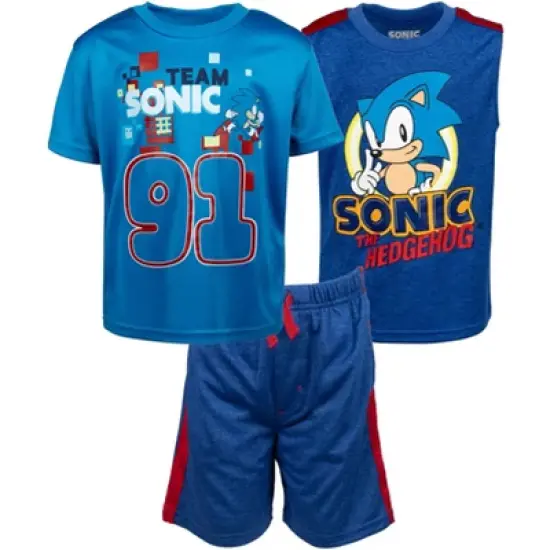 Sonic the Hedgehog Graphic T-Shirt Tank Top and Shorts 3 Piece Outfit Set image {8}