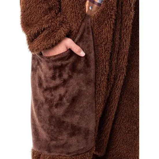 Star Wars Adult Chewbacca Chewie Kigurumi Costume Union Suit Pajama Brown image {3}