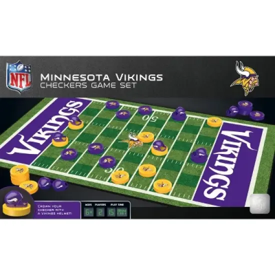 MasterPieces Officially licensed NFL Minnesota Vikings Checkers Board Game for Families and Kids ages 6 and Up image {5}