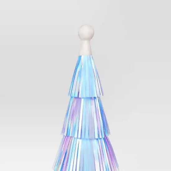 12" Christmas Tinsel Tree Decor Iridescent - Wondershop&trade; image {2}