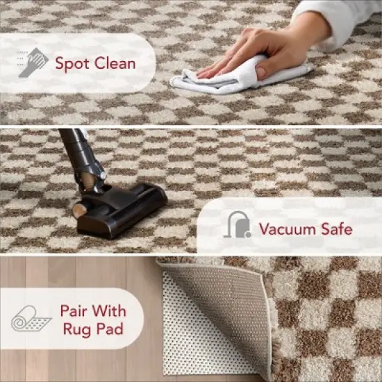 Nuloom Adelaide Mid-Century Checkered Shag Indoor Area Rug image {9}