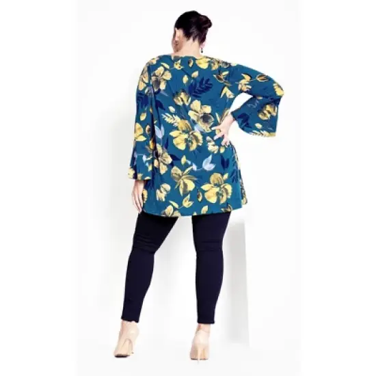 Women's Plus Size Brenda Print Tunic - midnight bloom | EVANS image {2}